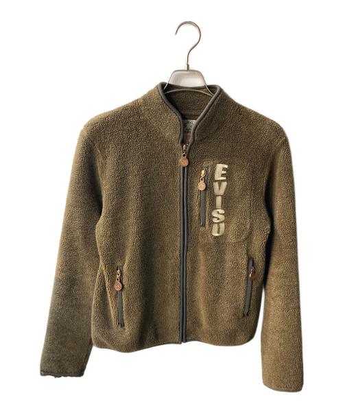 EVISU（エヴィス）EVISU (エヴィス) フリースジャケット刺繍ロゴビッグカモメ ブラウン サイズ:34の古着・服飾アイテム