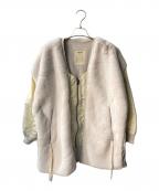 etsintaエシンタ）の古着「ファー切替ジャケット」｜グレー