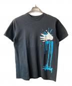 stussyステューシー）の古着「スプラッター プリントTシャツ」｜ブラック