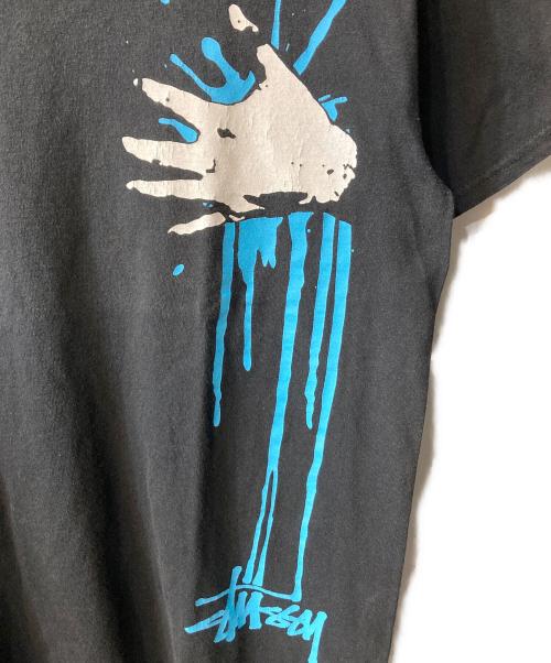 stussy（ステューシー）stussy (ステューシー) スプラッター プリントTシャツ ブラック サイズ:Mの古着・服飾アイテム