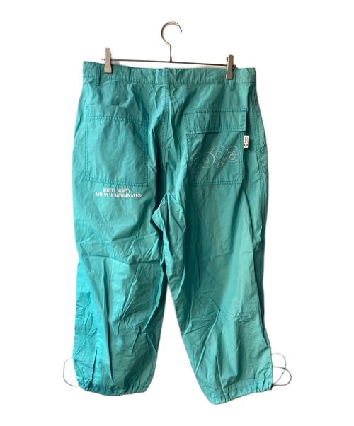 9090（9090）9090 (9090) AAPE BY A BATHING APE (エーエイプ バイ アベイシングエイプ) ウーブンパンツ グリーン サイズ:Lの古着・服飾アイテム