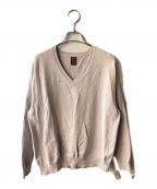 BATONERバトナ―）の古着「Aging Cotton V-Neck」｜パープル