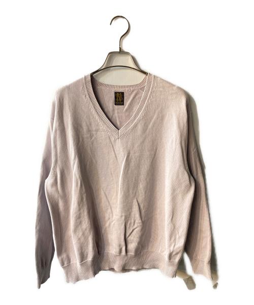 BATONER（バトナ―）BATONER (バトナ―) Aging Cotton V-Neck パープル サイズ:1の古着・服飾アイテム
