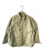 DRAWERドゥロワー）の古着「コットンミリタリージャケット」｜カーキ