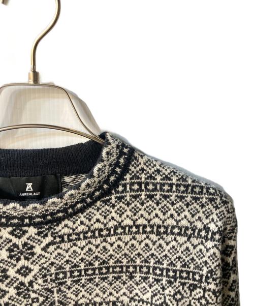 ANREALAGE（アンリアレイジ）ANREALAGE (アンリアレイジ) ニット ホワイト×ブラック サイズ:48の古着・服飾アイテム