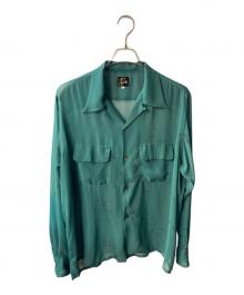 Needles（ニードルズ）の古着「Classic Shirt -Poly Chiffon / Floral Printed-」｜グリーン