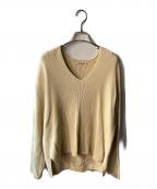 AURALEEオーラリー）の古着「SUPER HARD TWIST RIB KNIT V-NECK PO」｜ベージュ