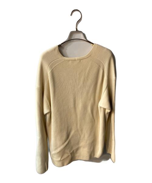 AURALEE（オーラリー）AURALEE (オーラリー) SUPER HARD TWIST RIB KNIT V-NECK PO ベージュ サイズ:1の古着・服飾アイテム