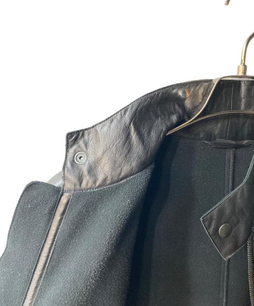 EMPORIO ARMANI（エンポリオ アルマーニ）EMPORIO ARMANI (エンポリオアルマーニ) ラムレザーライダースジャケット ブラック サイズ:48の古着・服飾アイテム