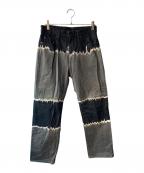 UNUSEDアンユーズド）の古着「タイダイデニムパンツ」｜ブラック