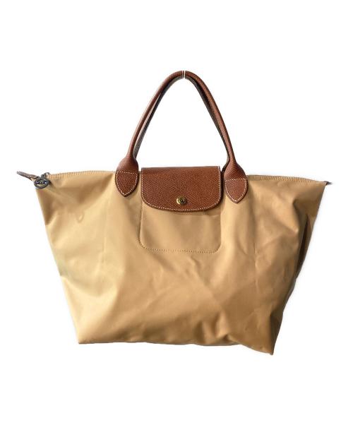 LONGCHAMP（ロンシャン）LONGCHAMP (ロンシャン) オリジナル M トップハンドルバッグ ベージュの古着・服飾アイテム