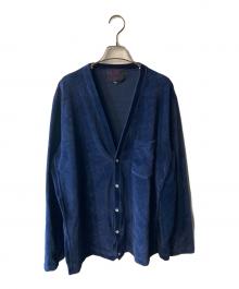 Needles sportswear（ニードルズスポーツウェア）の古着「ベロアカーディガン」｜ネイビー