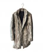 TORNADO MARTトルネードマート）の古着「ウエットルックファー ロングコート」｜グレー