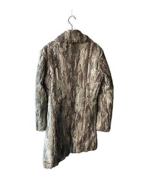 TORNADO MART（トルネードマート）TORNADO MART (トルネードマート) ウエットルックファー ロングコート グレー サイズ:Lの古着・服飾アイテム