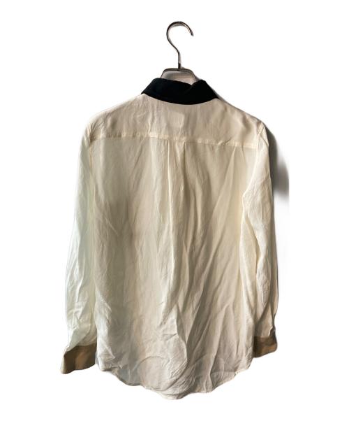 BURBERRY（バーバリー）BURBERRY (バーバリー) ロゴプリントシルクシャツ ホワイト サイズ:32の古着・服飾アイテム
