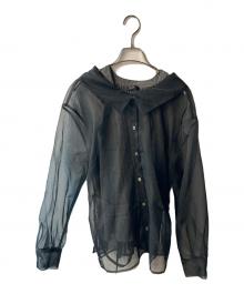 FRAY ID（フレイ アイディー）の古着「カシュクールシャツレイヤードニット」｜ブラック