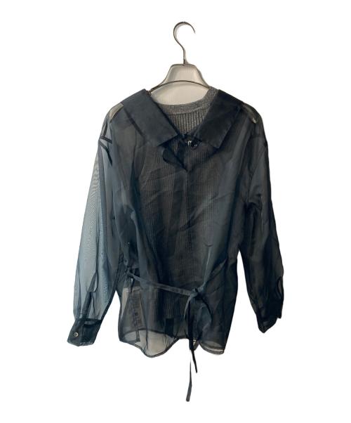 FRAY ID（フレイ アイディー）FRAY ID (フレイ アイディー) カシュクールシャツレイヤードニット ブラック サイズ:FREE 未使用品の古着・服飾アイテム