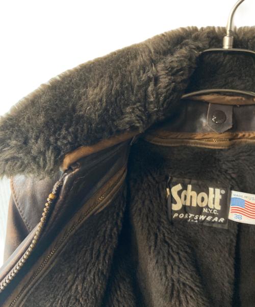 Schott（ショット）Schott (ショット) G-1 フライトジャケット ブラウン サイズ:38の古着・服飾アイテム