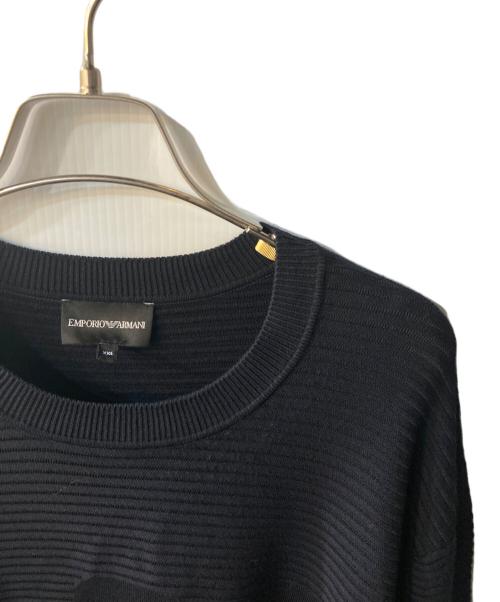 EMPORIO ARMANI（エンポリオ アルマーニ）EMPORIO ARMANI (エンポリオ アルマーニ) プルオーバー ニット セーター ブラック サイズ:XXLの古着・服飾アイテム