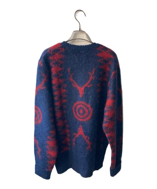South2 West8（サウスツー ウエストエイト）south2 west8 (サウスツー ウエストエイト) Loose Fit Sweater - Mohair ネイビー×レッド サイズ:Lの古着・服飾アイテム