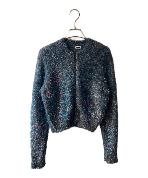 H BEAUTY&YOUTH（エイチ ビューティー&ユース）H BEAUTY&YOUTH (エイチ ビューティー&ユース) スパークル フェザーヤーンカーディガン グレー サイズ:FREEの古着・服飾アイテム