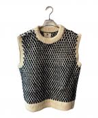 JOURNAL STANDARD relumeジャーナルスタンダード レリューム）の古着「ネパールハンドニット配色ベスト」｜ブラック×アイボリー
