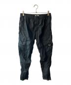 STONE ISLANDストーンアイランド）の古着「ガーメントダイコットンストレッチシャーリングテーパードリブカーゴパンツ」｜ブラック