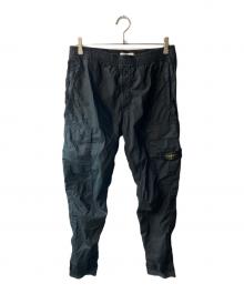 STONE ISLAND（ストーンアイランド）の古着「ガーメントダイコットンストレッチシャーリングテーパードリブカーゴパンツ」｜ブラック