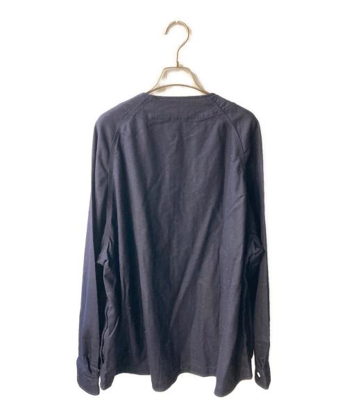 CAHLUMN（カウラム）CAHLUMN (カウラム) Wool Flannel Baseball Shirt ネイビー サイズ:Lの古着・服飾アイテム