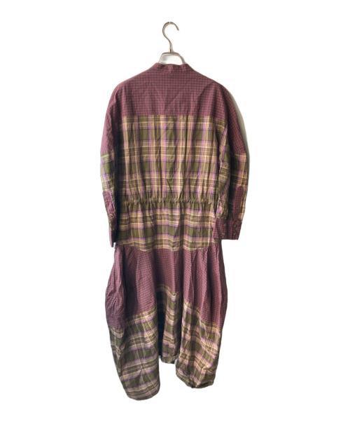 Vivienne Westwood RED LABEL（ヴィヴィアンウエストウッドレッドレーベル）Vivienne Westwood RED LABEL (ヴィヴィアンウエストウッドレッドレーベル) チェックブロッキングワンピース ブラウン×レッド サイズ:00の古着・服飾アイテム