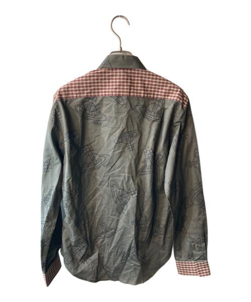 Vivienne Westwood man（ヴィヴィアン ウェストウッド マン）Vivienne Westwood man (ヴィヴィアン ウェストウッド マン) オーブクラシックシャツ グレー サイズ:44の古着・服飾アイテム