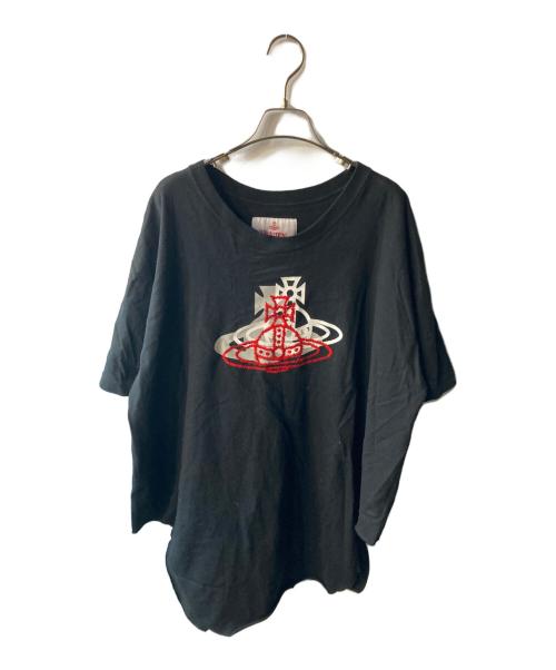 Vivienne Westwood RED LABEL（ヴィヴィアンウエストウッドレッドレーベル）Vivienne Westwood RED LABEL (ヴィヴィアンウエストウッドレッドレーベル) トリプルレイヤーORB ラウンドヘムTシャツ ブラック サイズ:Ｍの古着・服飾アイテム