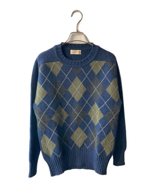 Scott & Charters（スコットアンドチャーターズ）Scott & Charters (スコットアンドチャーターズ) アーガイルニット ネイビー サイズ:38の古着・服飾アイテム
