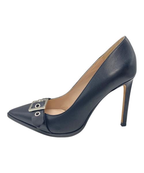 DIESEL（ディーゼル）DIESEL (ディーゼル) バックル付きポインテッドトゥパンプス ブラック サイズ:37の古着・服飾アイテム