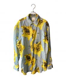 PAUL SMITH（ポールスミス）の古着「Monarch Rose プリントシャツ」｜イエロー×ブルー