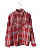 SUGAR CANEシュガーケーン）の古着「TWILL CHECK L/S WORK SHIRT」｜レッド