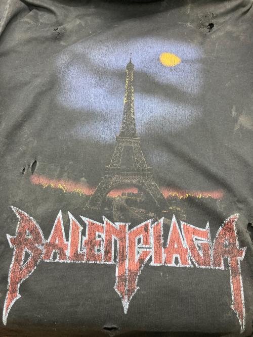 BALENCIAGA（バレンシアガ）BALENCIAGA (バレンシアガ) 23SS Paris Moon Oversized Tee ブラック サイズ:Lの古着・服飾アイテム