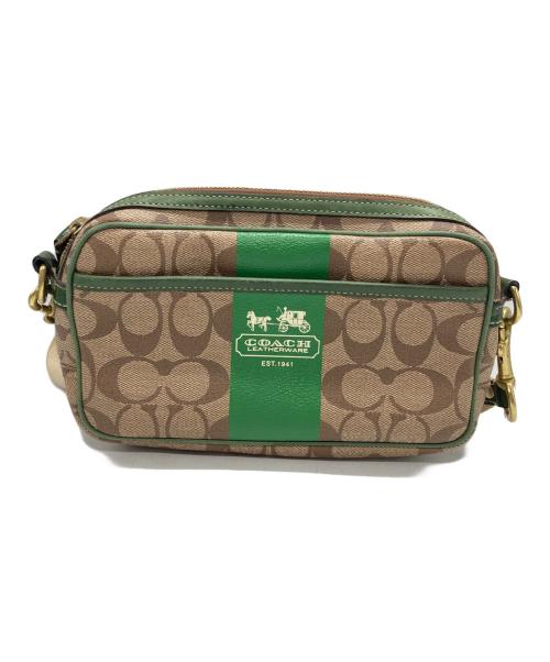 COACH（コーチ）COACH (コーチ) ショルダーバッグ ベージュ×グリーンの古着・服飾アイテム