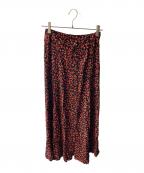 GANNIガニー）の古着「レーヨン 総柄 ロングスカート」｜ブラック