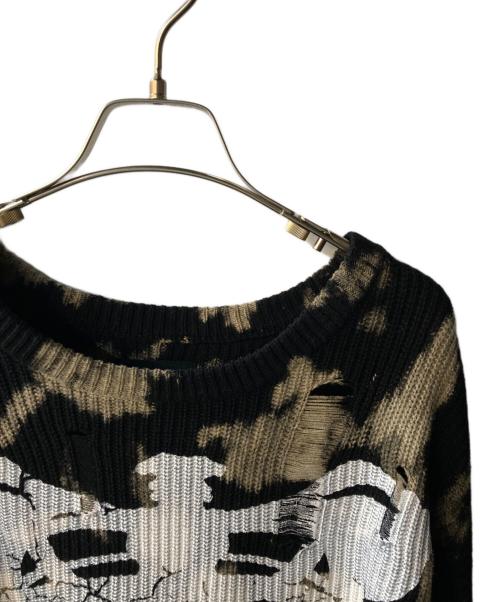 DANKE SCHON（ダンケ シェーン）Danke schon (ダンケ シェーン) スケルトンプリントニット ブラック×ブラウン サイズ:Ｍの古着・服飾アイテム