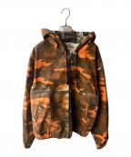 stussyステューシー）の古着「SPRAY DYE Hooded Work Jacket」｜ブラウン