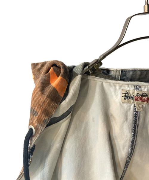 stussy（ステューシー）stussy (ステューシー) SPRAY DYE Hooded Work Jacket ブラウン サイズ:Lの古着・服飾アイテム