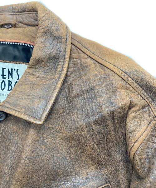 MENS ROBO（メンズロボ）MENS ROBO (メンズロボ) レザージャケット ブラウン サイズ:Ｍの古着・服飾アイテム