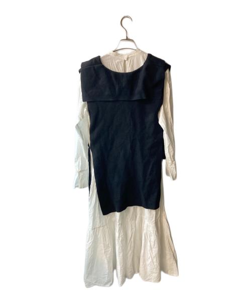 Ameri（アメリ）AMERI (アメリ) ニットレイヤードブラウスワンピース ブラック サイズ:Ｍの古着・服飾アイテム