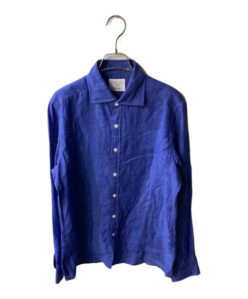 Brilla per il gusto（ブリッラ ペル イルグースト）Brilla per il gusto (ブリッラ ペル イルグースト) リネン カッタウェイ ワイドカラーシャツ ブルー サイズ:Ｍの古着・服飾アイテム