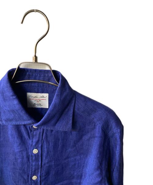 Brilla per il gusto（ブリッラ ペル イルグースト）Brilla per il gusto (ブリッラ ペル イルグースト) リネン カッタウェイ ワイドカラーシャツ ブルー サイズ:Ｍの古着・服飾アイテム