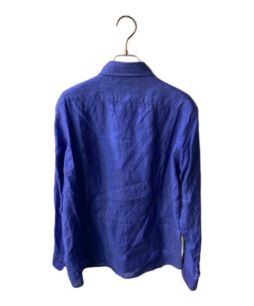 Brilla per il gusto（ブリッラ ペル イルグースト）Brilla per il gusto (ブリッラ ペル イルグースト) リネン カッタウェイ ワイドカラーシャツ ブルー サイズ:Ｍの古着・服飾アイテム