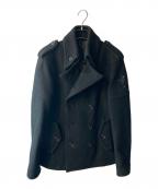 Roenロエン）の古着「スカルメルトンPコート」｜ブラック