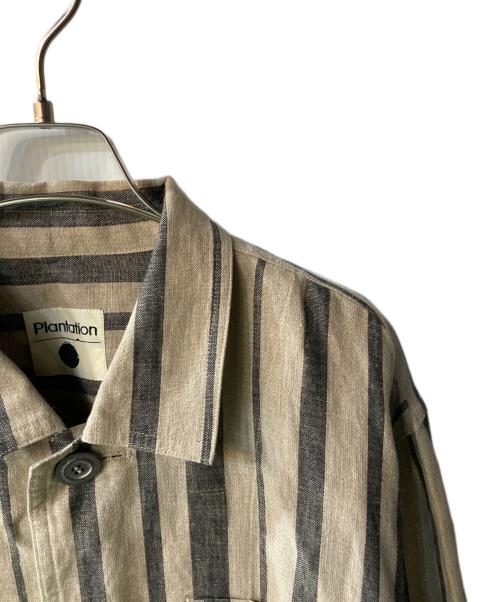 plantation（プランテーション）Plantation (プランテーション) メタルボタンリネンカバーオール ベージュ サイズ:Ｍの古着・服飾アイテム