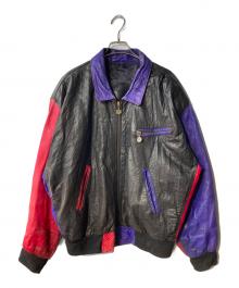 DAKOTA（ダコタ）の古着「古着レザージャケット」｜レッド×ブルー